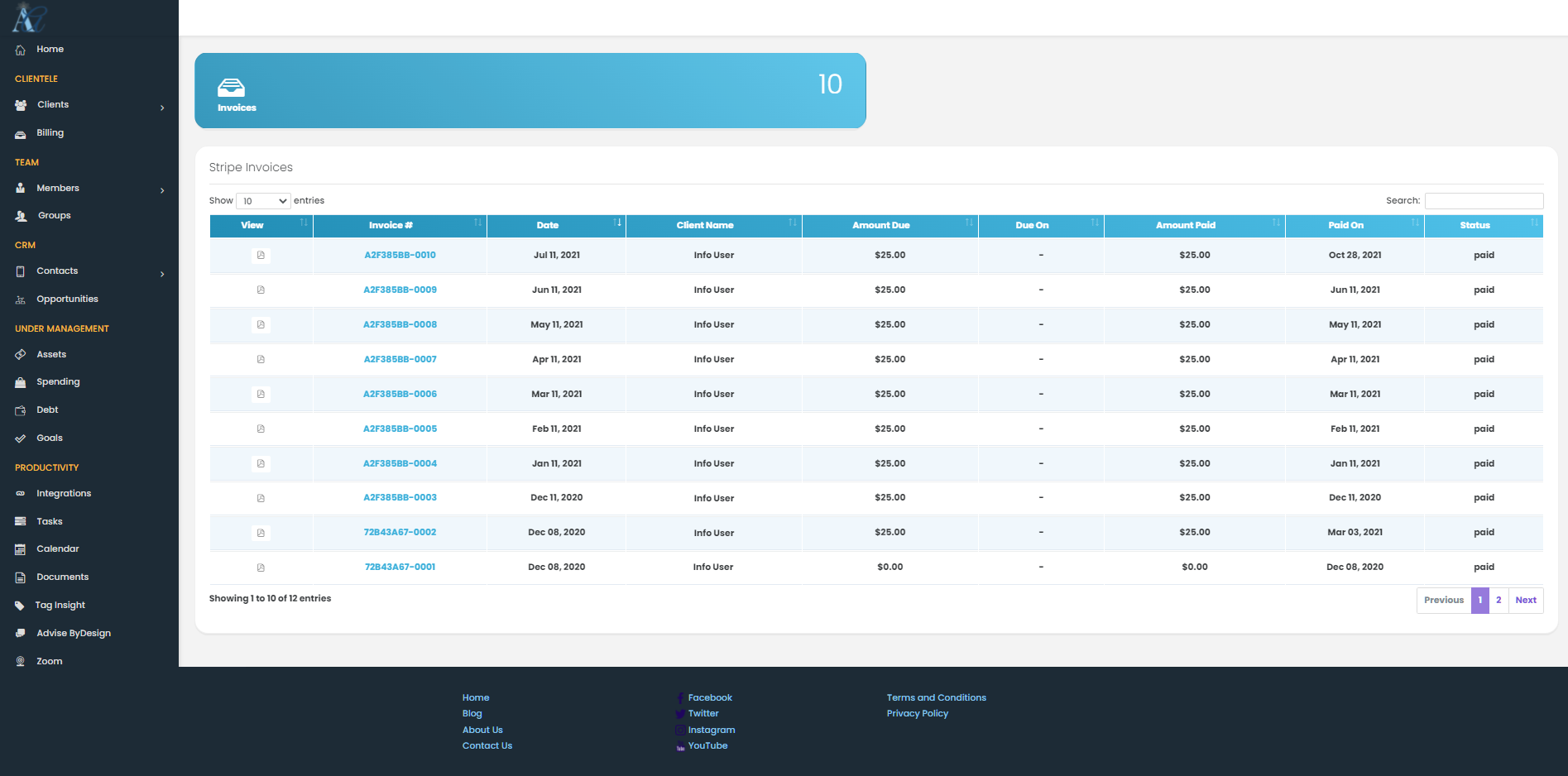 advially crm stripe billing slide